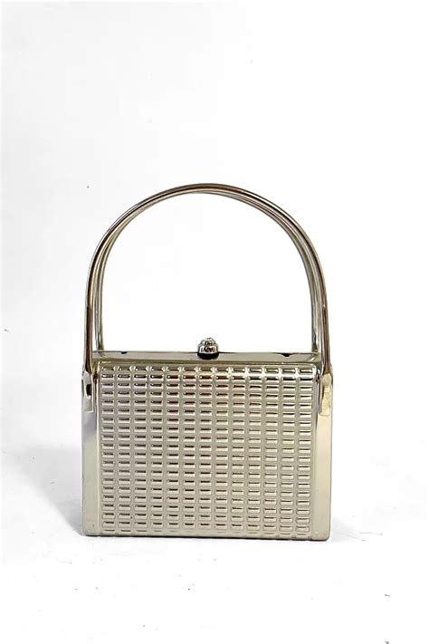 silver metal box bag|Silver Metal Box Bag .